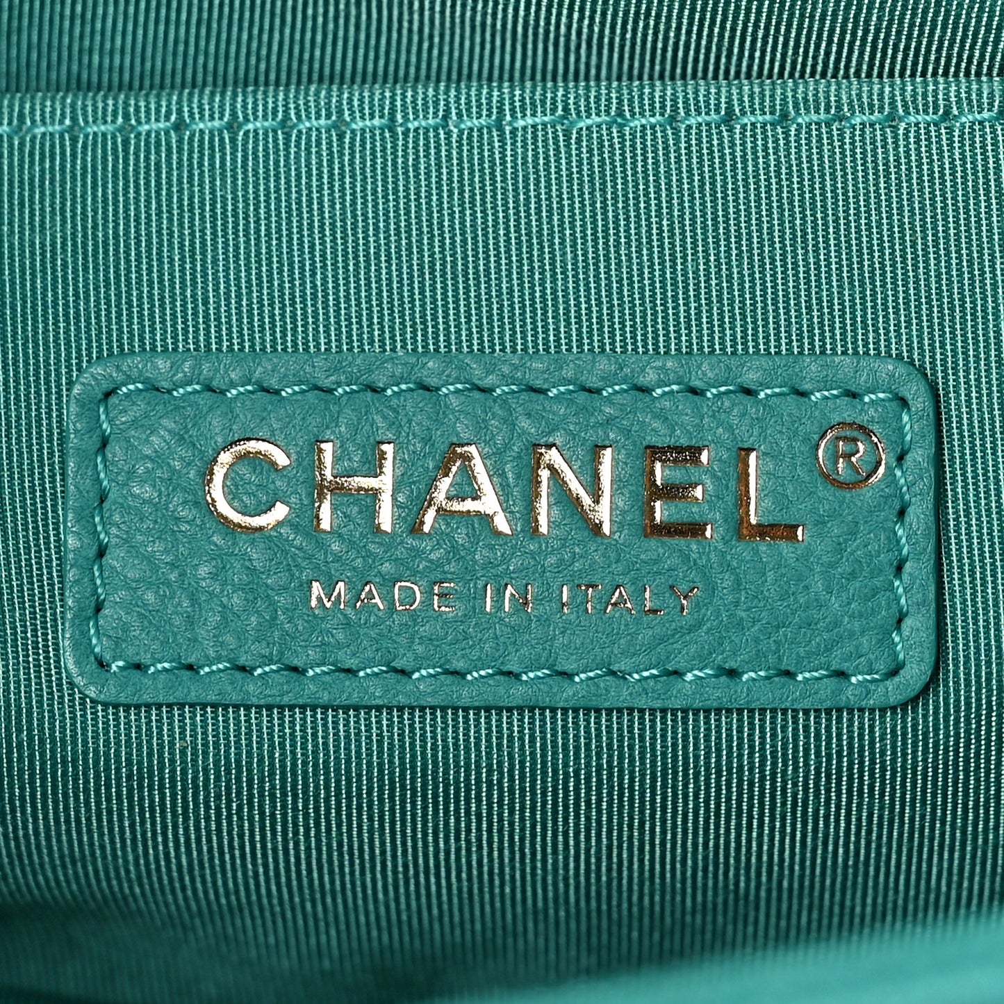 Caviar Chevron Quilted Medium Boy Flap Turquoise