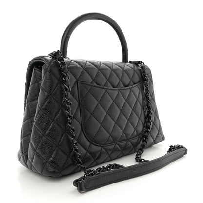 Chanel Caviar Quilted Small Coco Handle Flap So Black 3 of 11