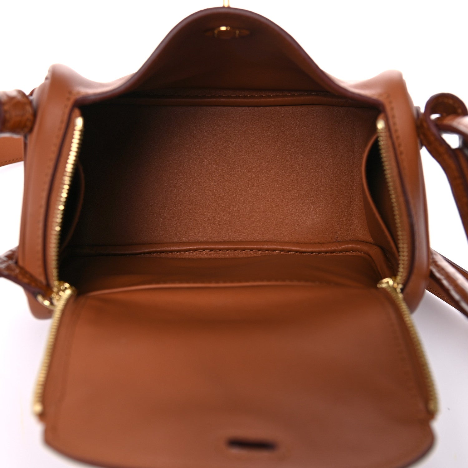 Hermes Matte Alligator Swift Mini Touch Lindy 20 Gold 5 of 13