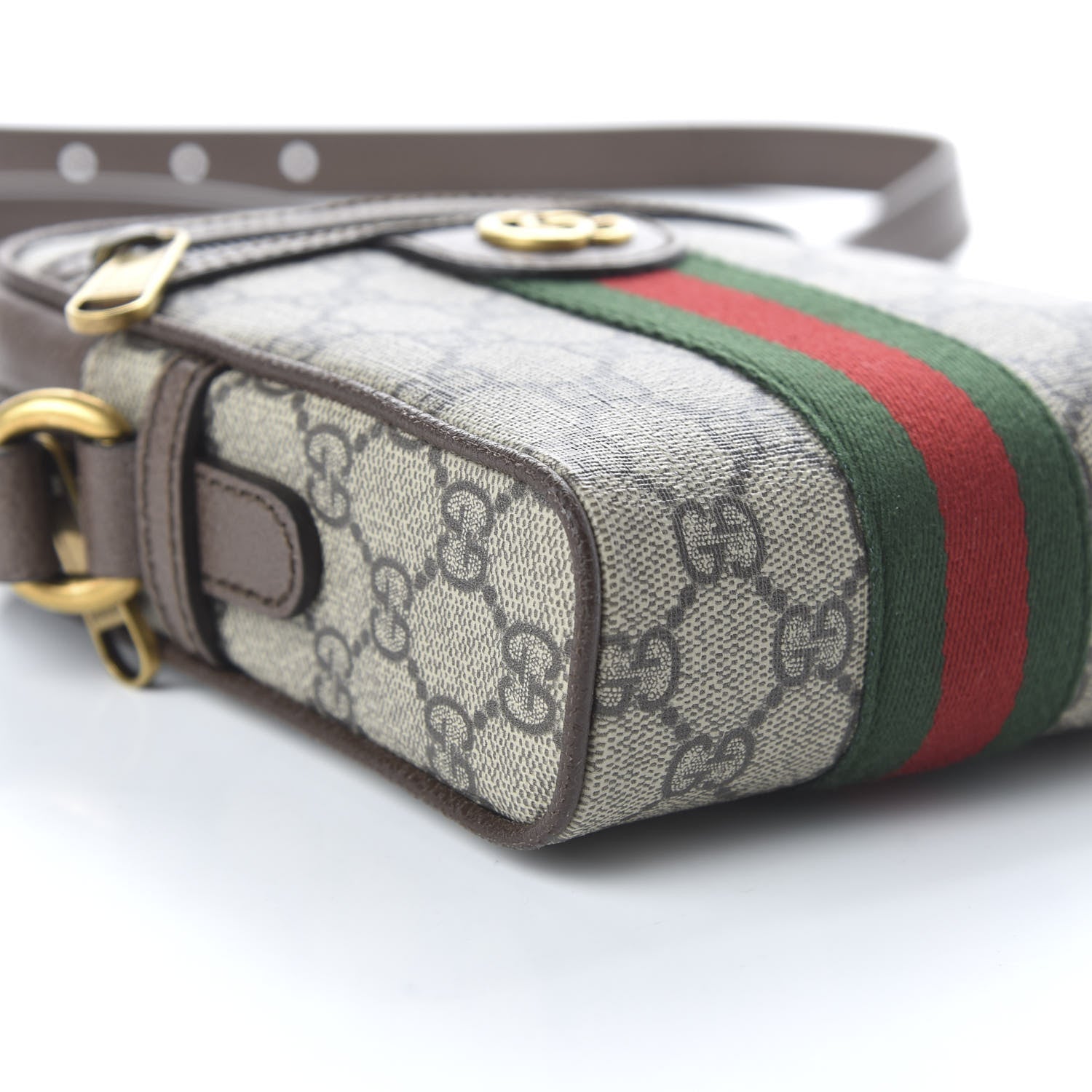 Gucci GG Supreme Monogram Web Mini Ophidia Messenger Brown 6 of 11