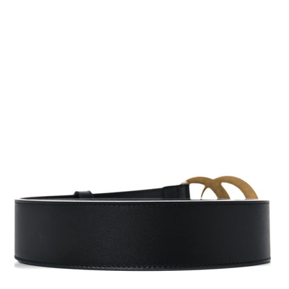 Gucci Moon Calfskin Pearl Double G 40mm Belt 80 32 Black Cream 2 of 5