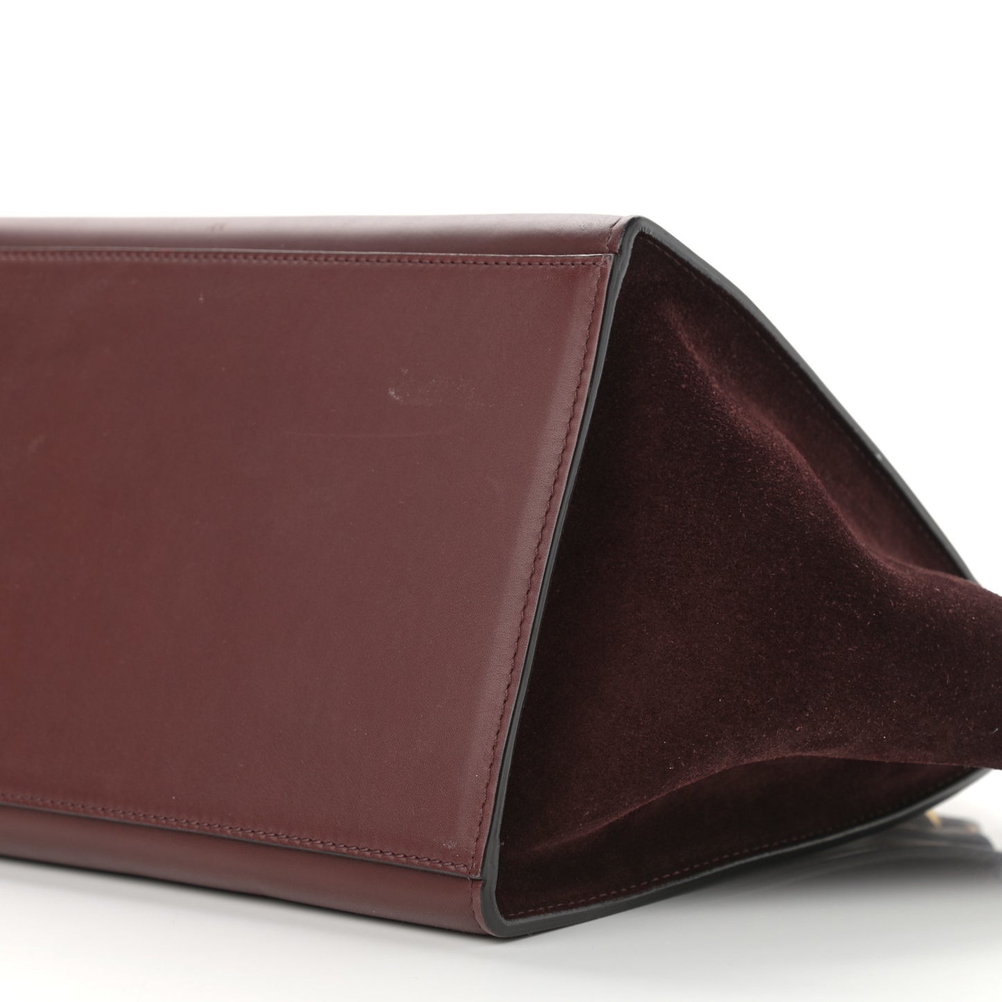 Smooth Calfskin Suede Medium Trapeze Burgundy