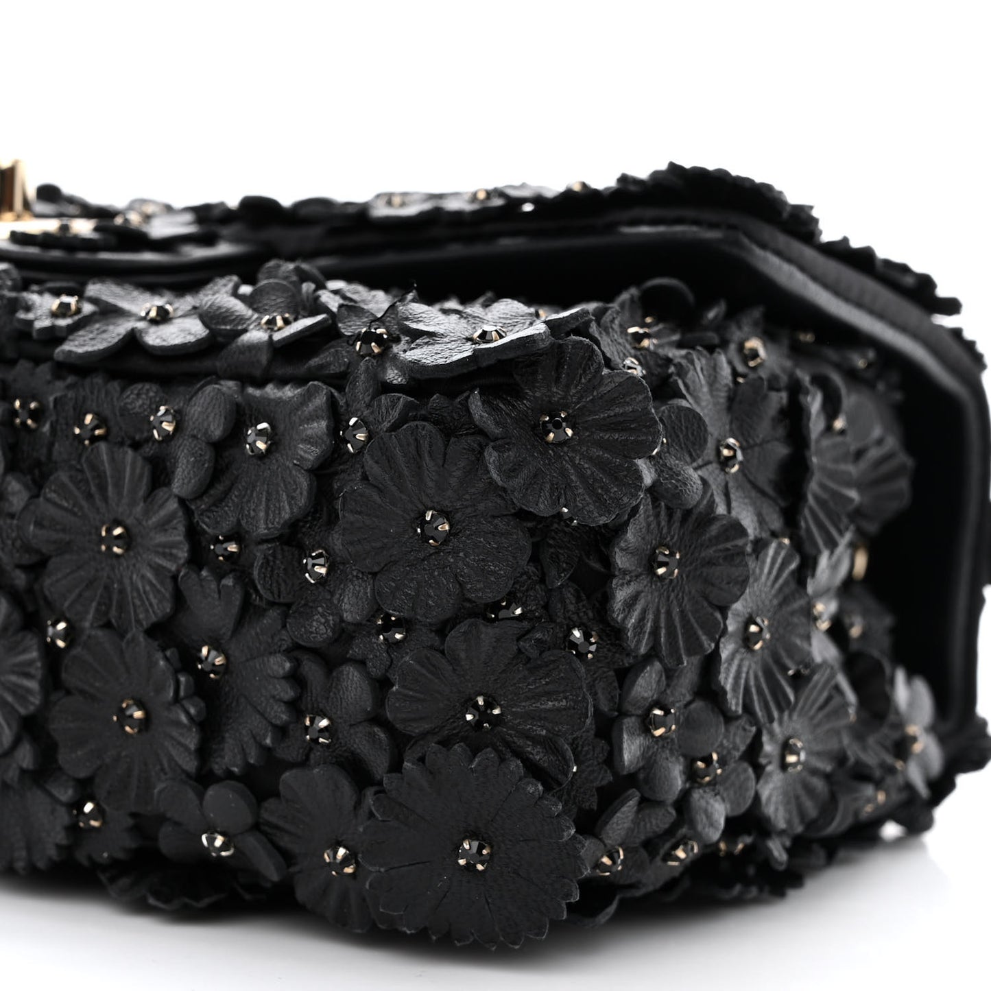 Lambskin Small Camellia Flap Black