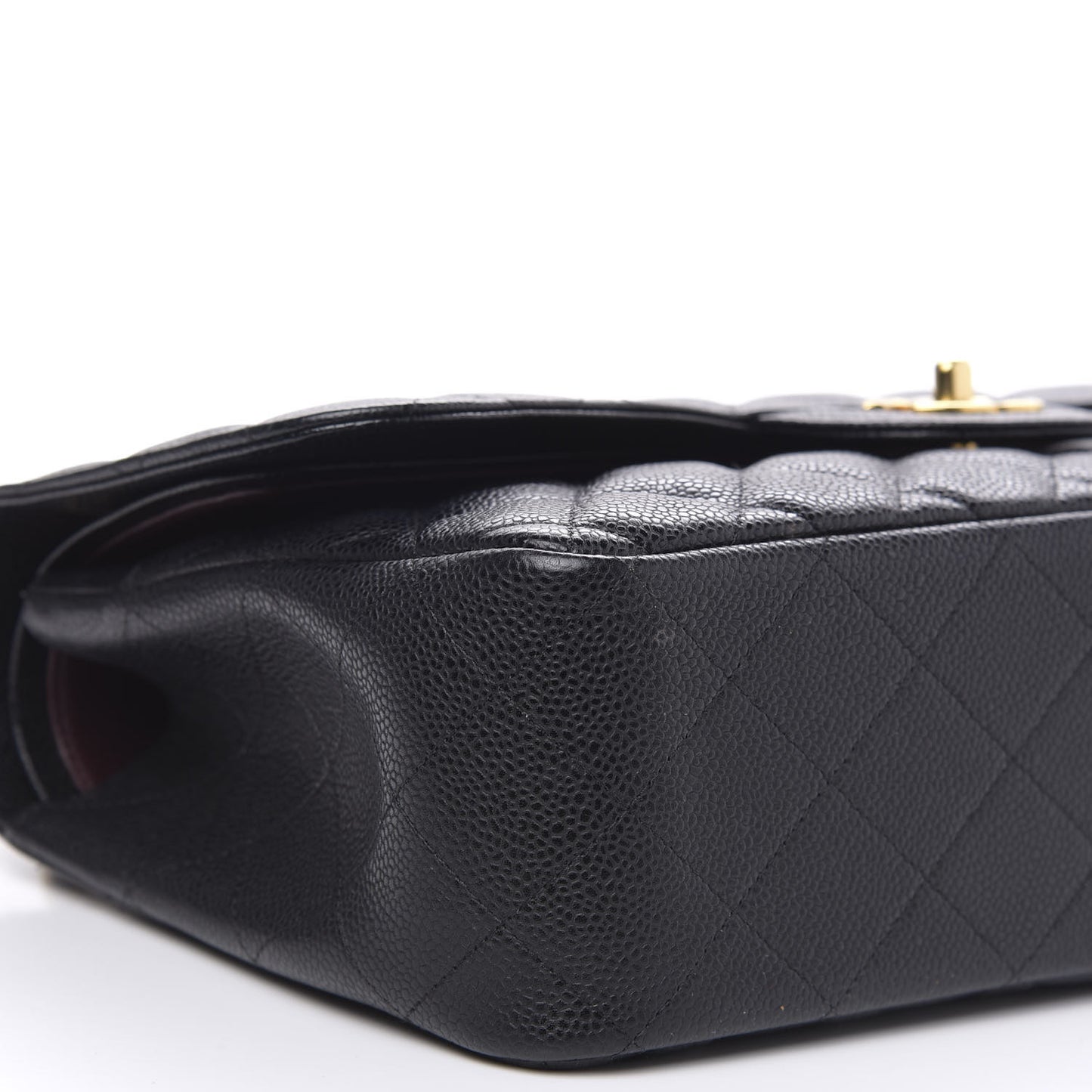Caviar Quilted Jumbo Double Flap Black