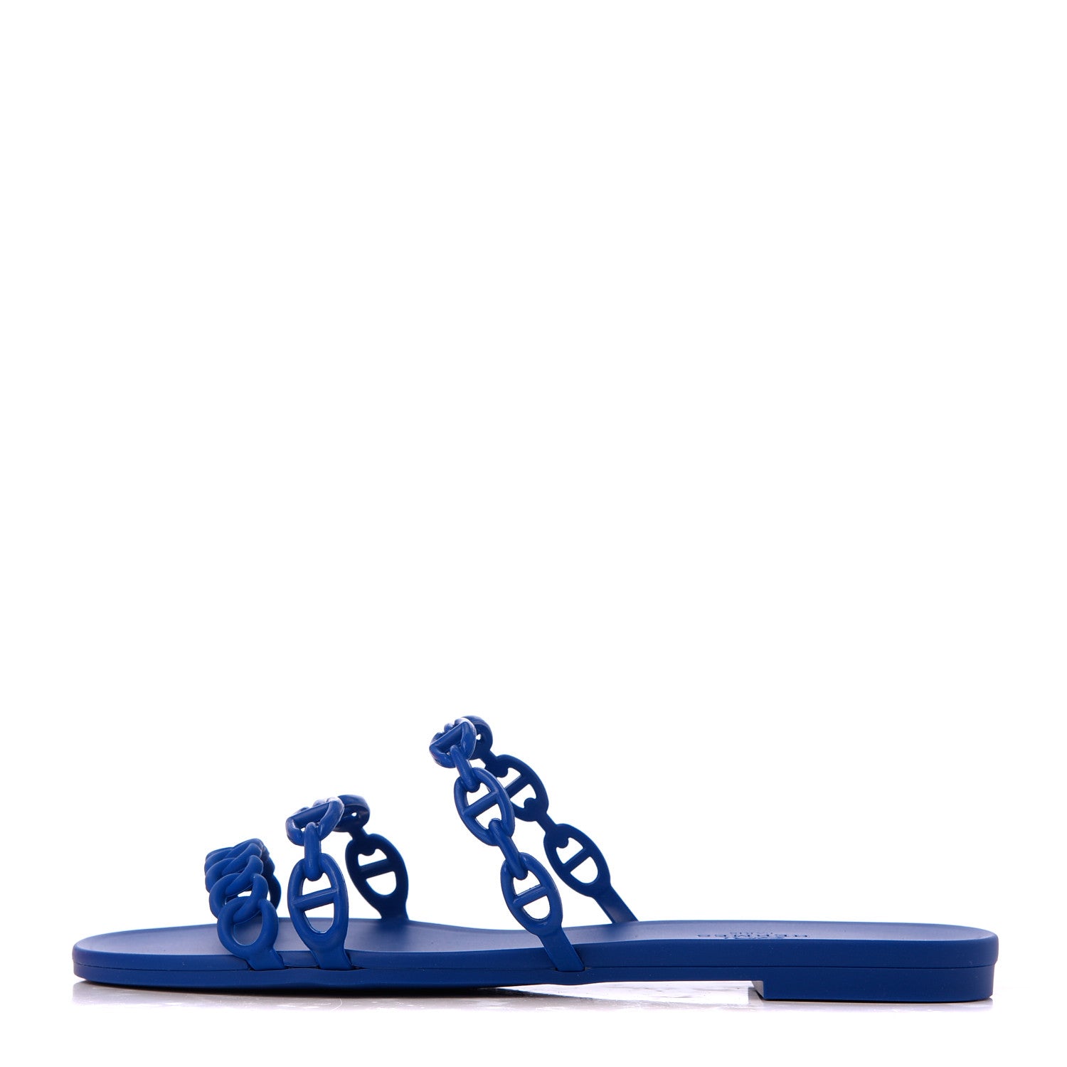 Hermes Rubber Chaine d'Ancre Rivage Sandals 38 Bleu Smalt 1 of 10