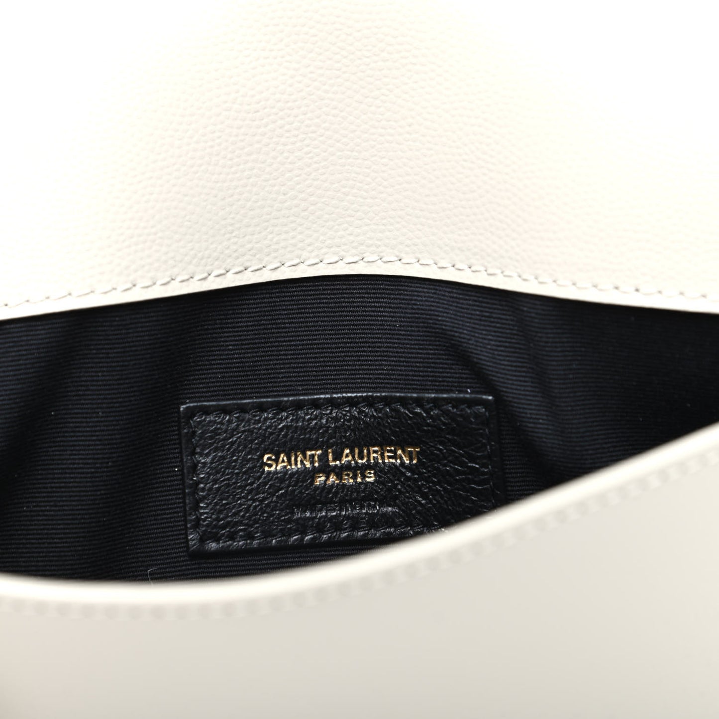 Smooth Shiny Calfskin Medium Uptown Pouch Crema Soft