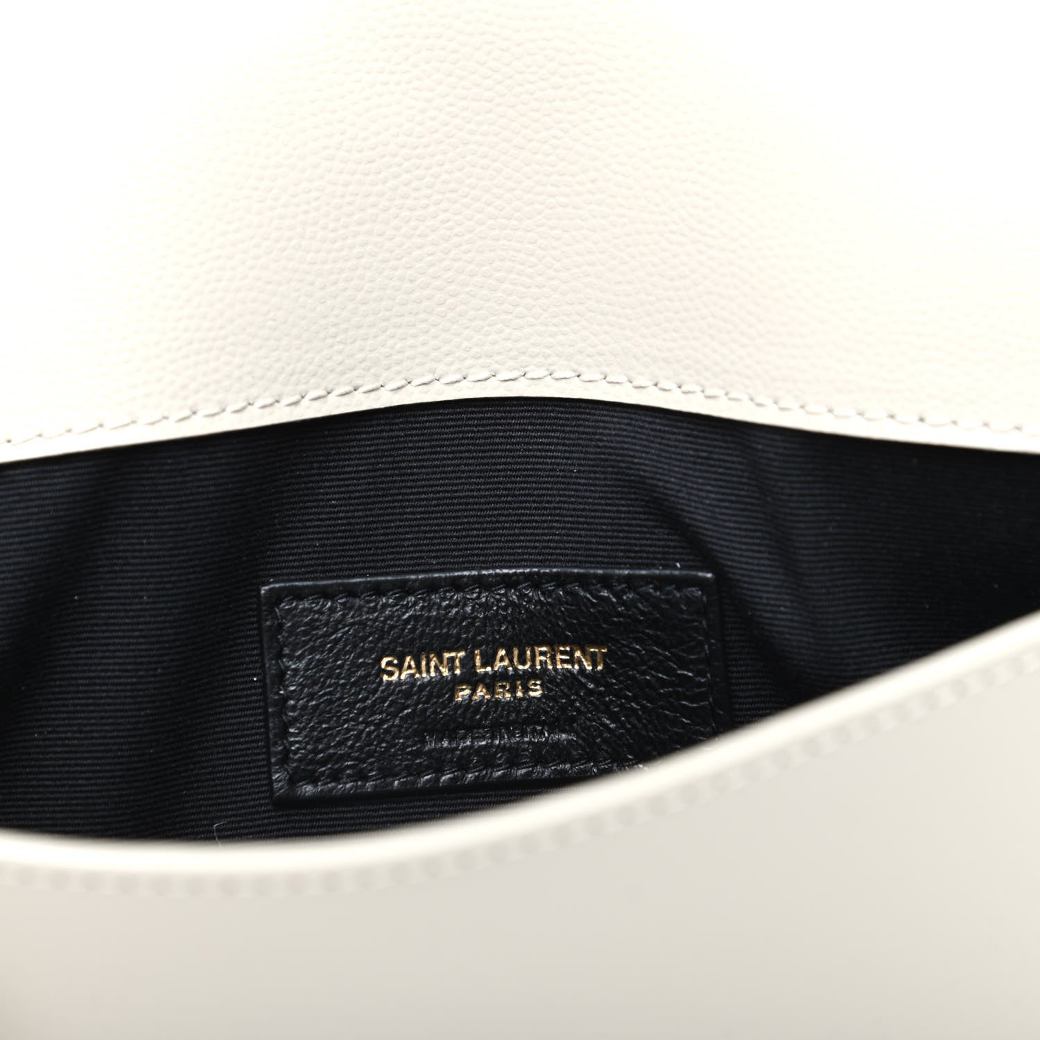 Saint Laurent Smooth Shiny Calfskin Medium Uptown Pouch Crema Soft 6 of 6