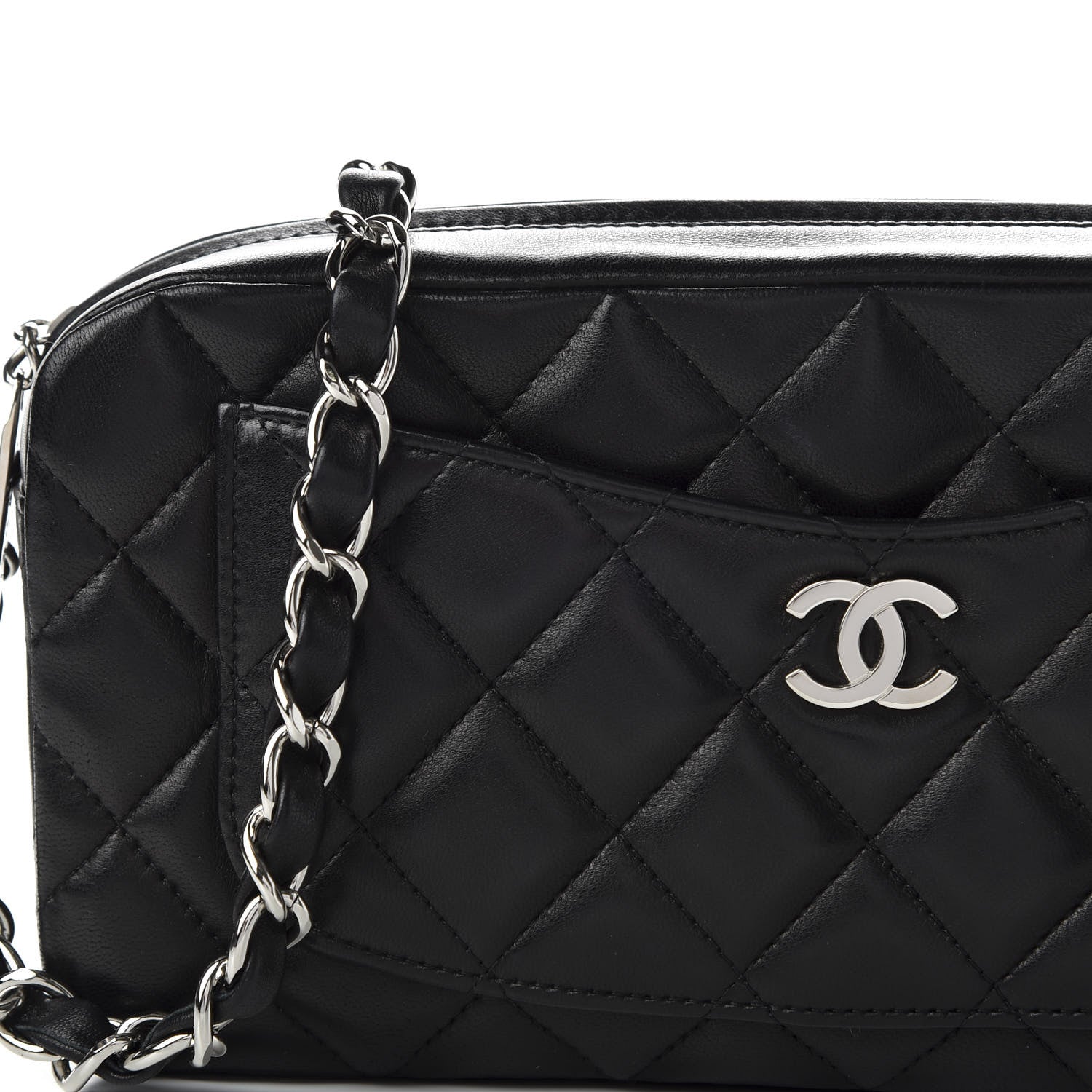 Chanel Lambskin Quilted Timeless Camera Case Black 10 of 11