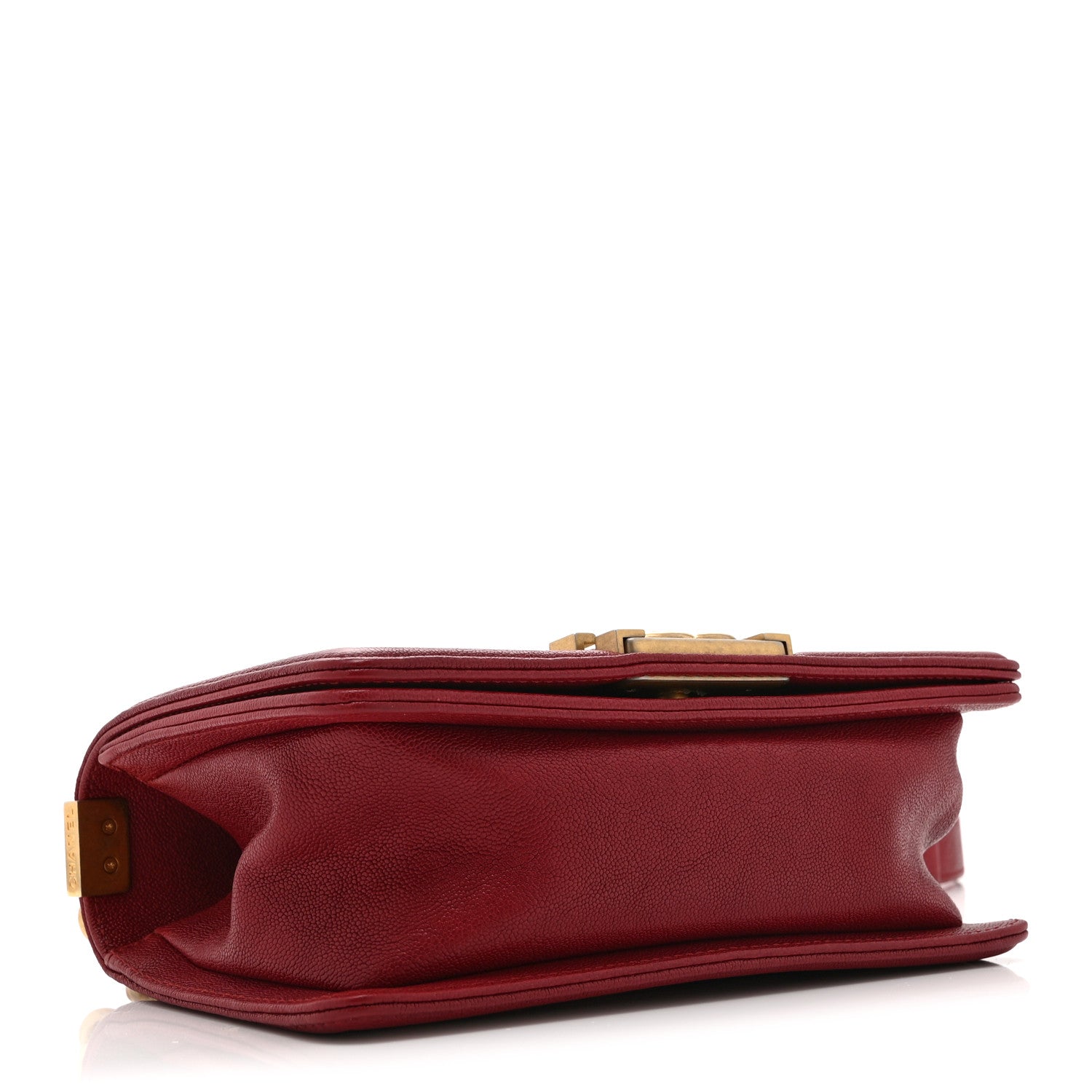 Chanel Caviar Chevron Quilted Small Boy Flap Dark Red 4 of 10