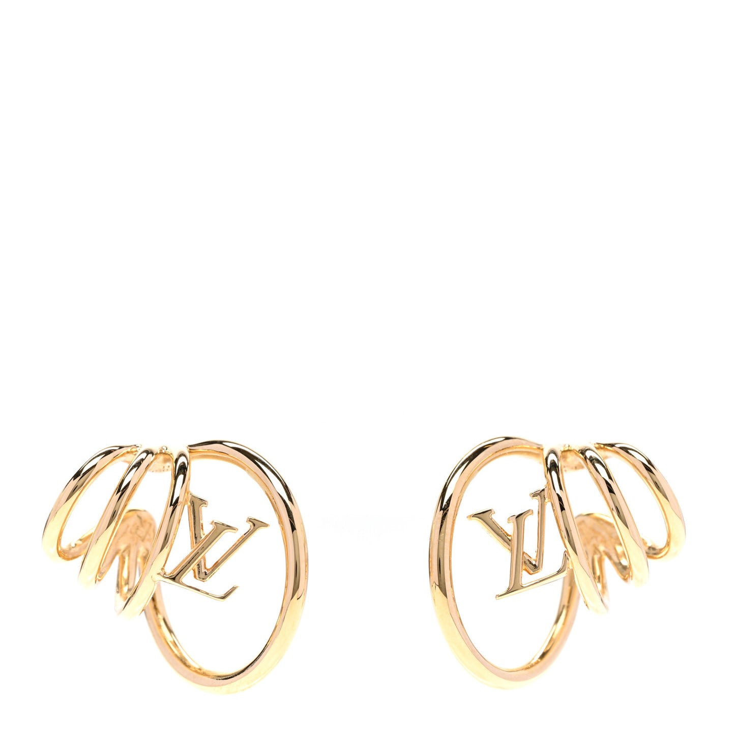 Stellar LV Hoop Cuff Earrings Gold