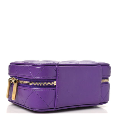 Chanel Lambskin Quilted Top Handle Mini Vanity Case Purple 3 of 9