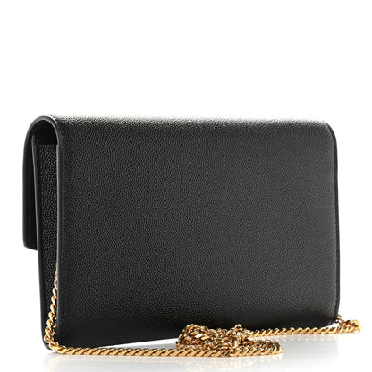Saint Laurent Grain de Poudre Uptown Chain Wallet Black 4 of 11