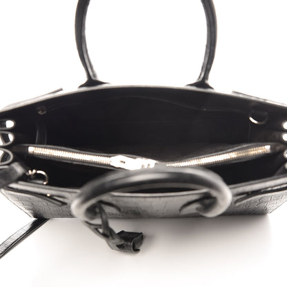 Saint Laurent Calfskin Crocodile Embossed Small Sac de Jour Black 5 of 11