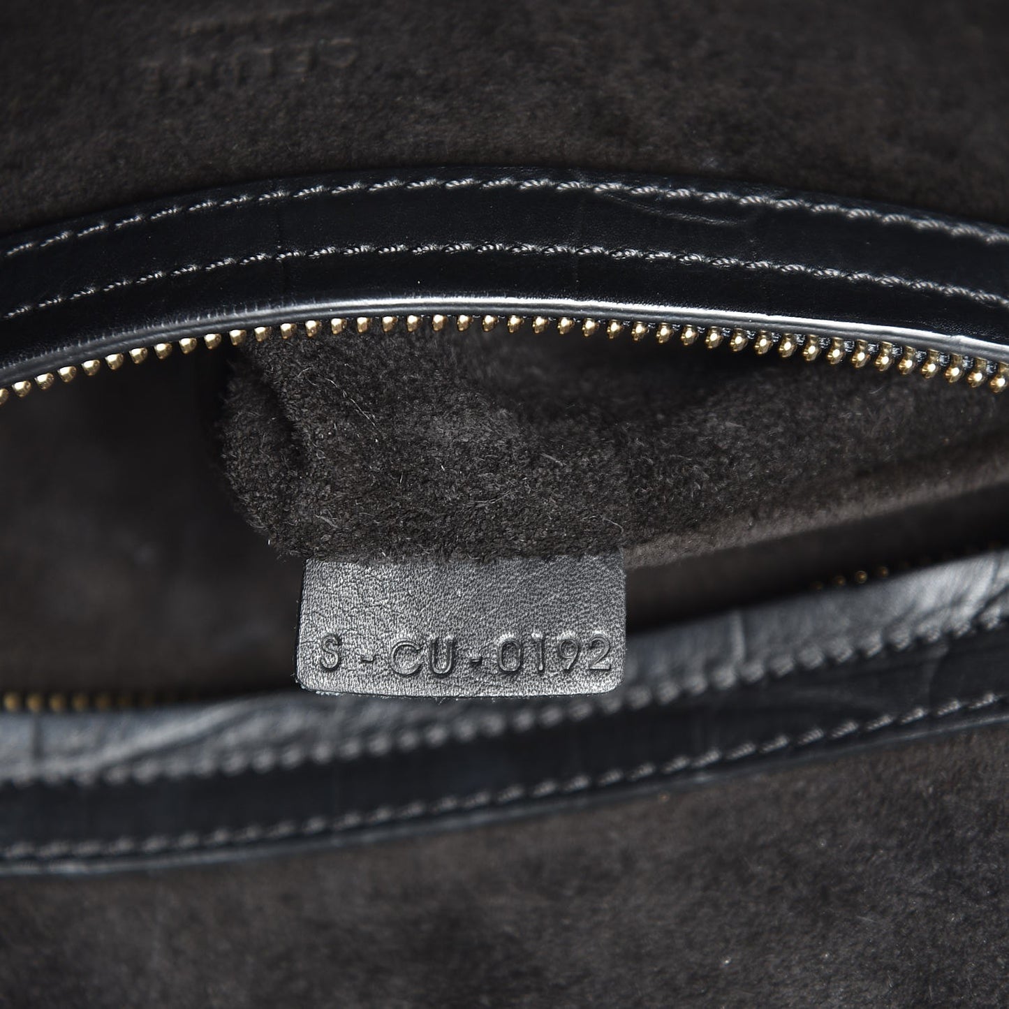 Crocodile Embossed Calfskin Medium Phantom Luggage Black