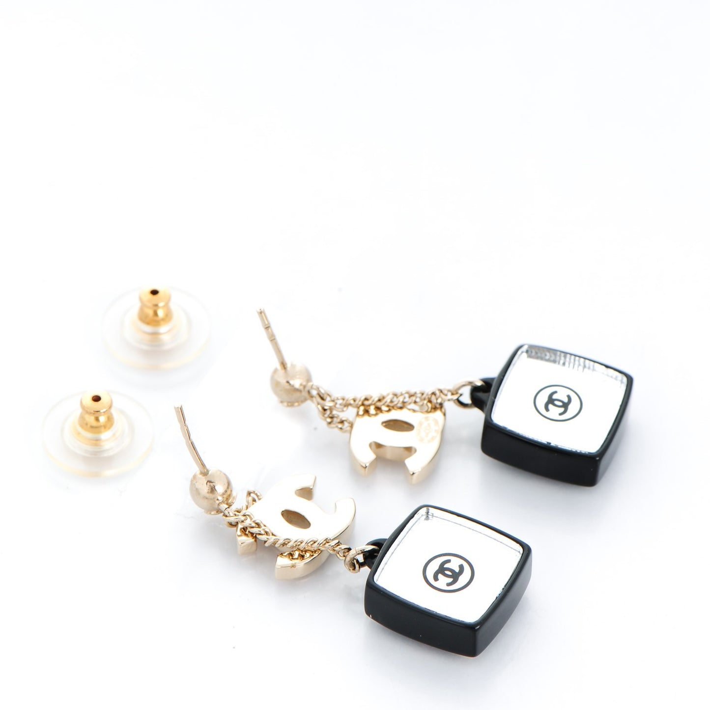 Mirror CC Drop Earrings Multicolor Gold