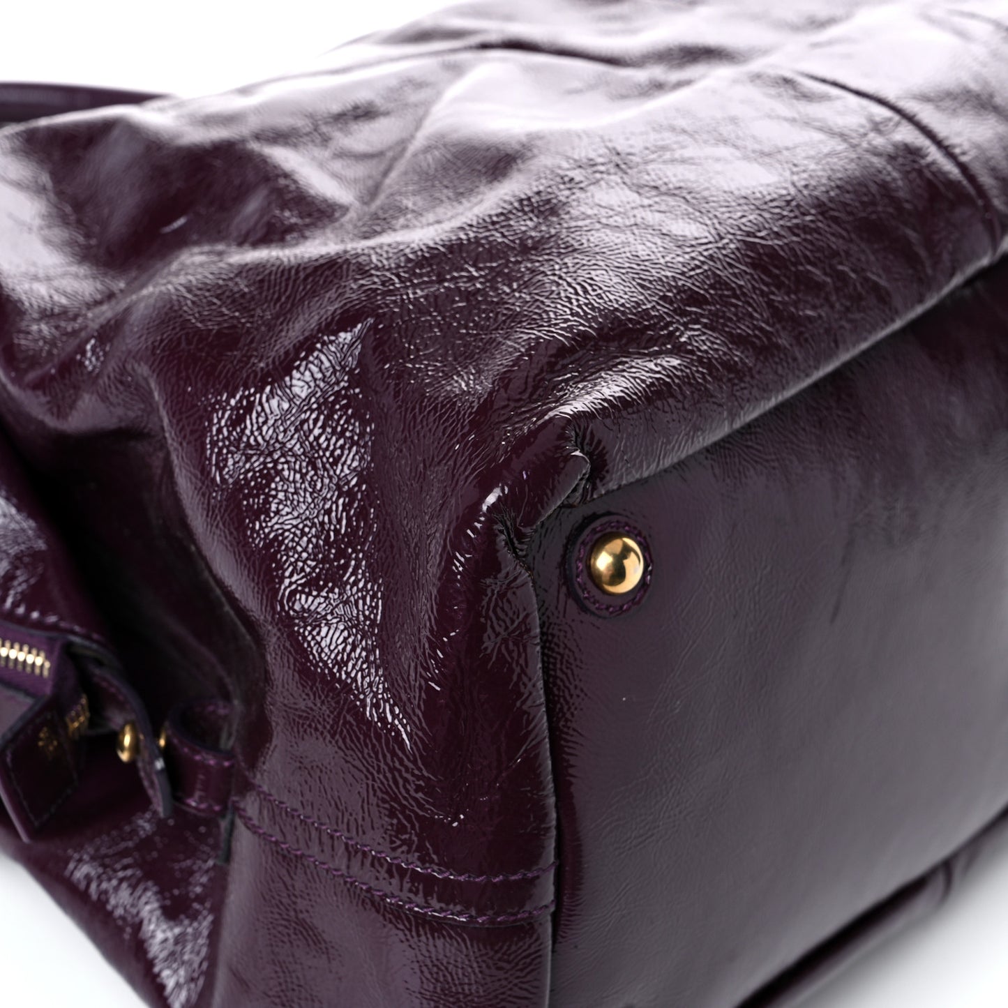 Textured Patent Medium Easy Sac Purple