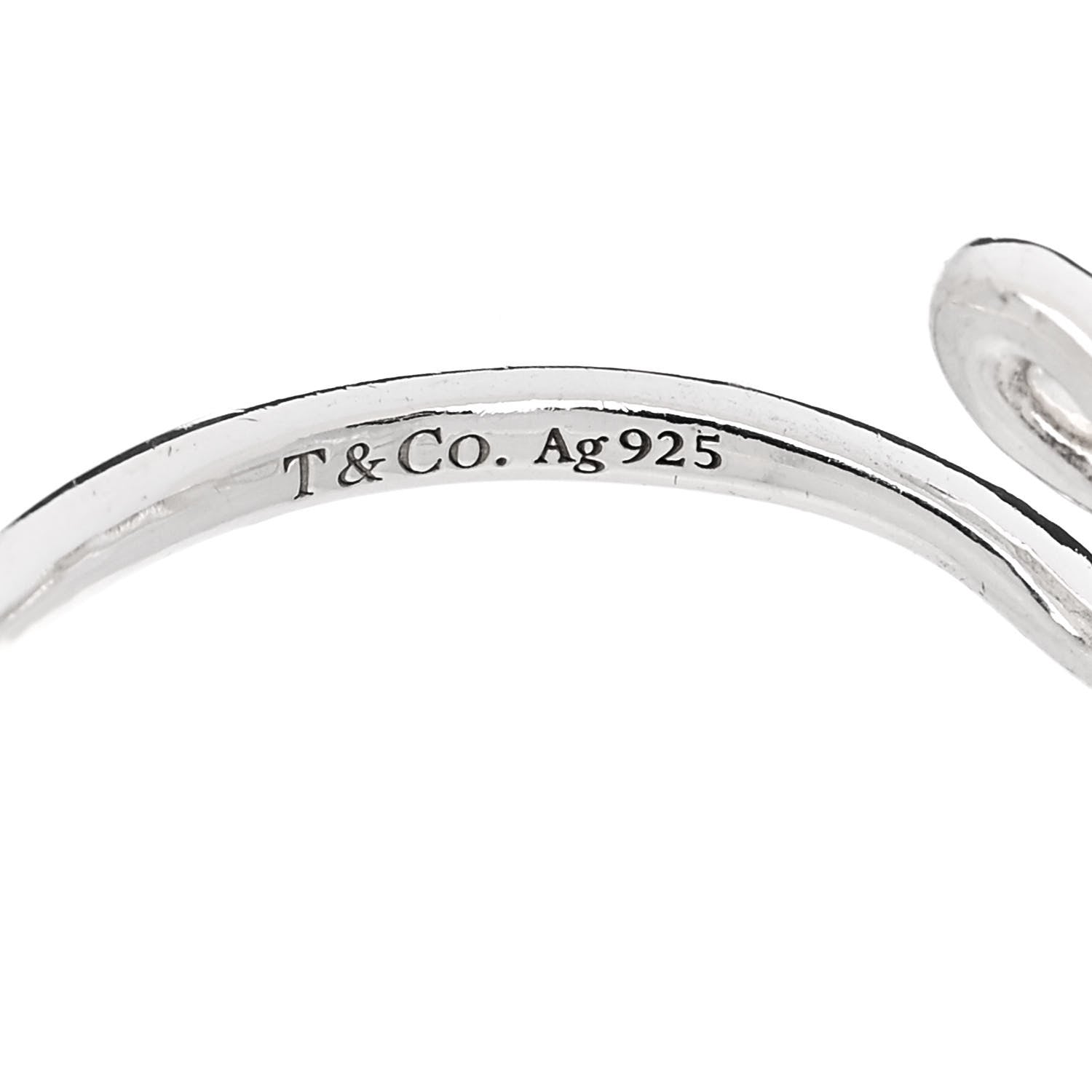 Tiffany Sterling Silver Paloma Picasso Graffiti Love Ring 54 7 4 of 6