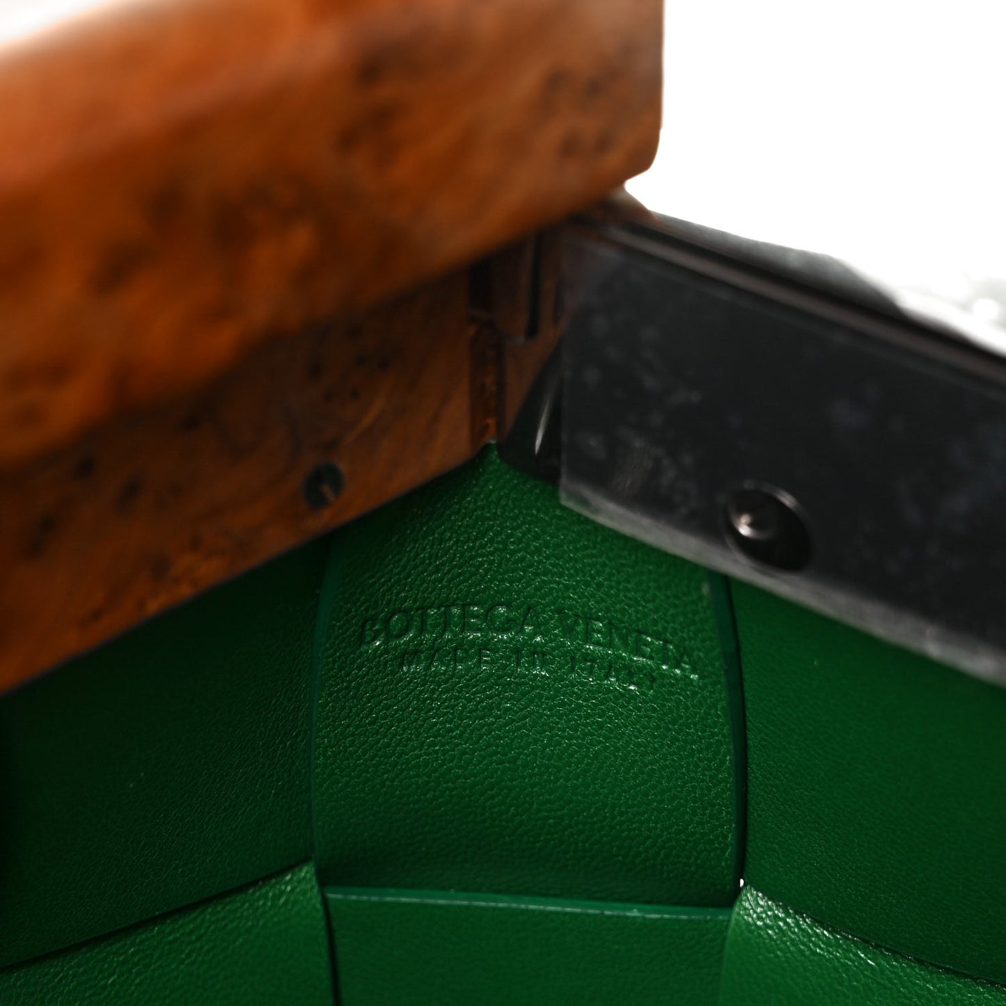 Nappa Intrecciato The Snap Clutch Racing Green