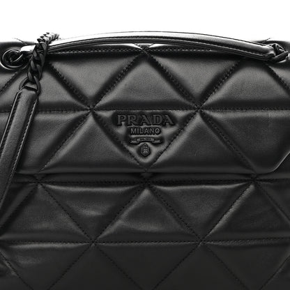 Prada Nappa Triangle Stitched Large Spectrum Bag Black 8 of 14