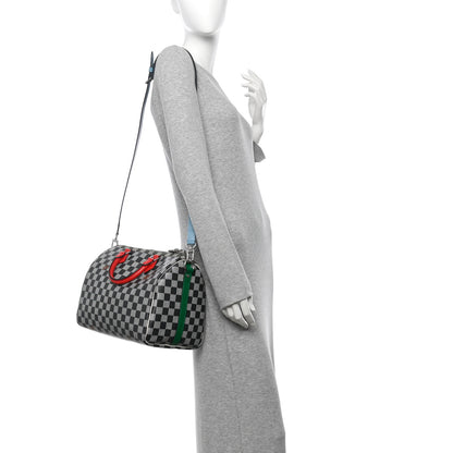 Louis Vuitton Damier Speedy Bandouliere 30 Black White 2 of 10