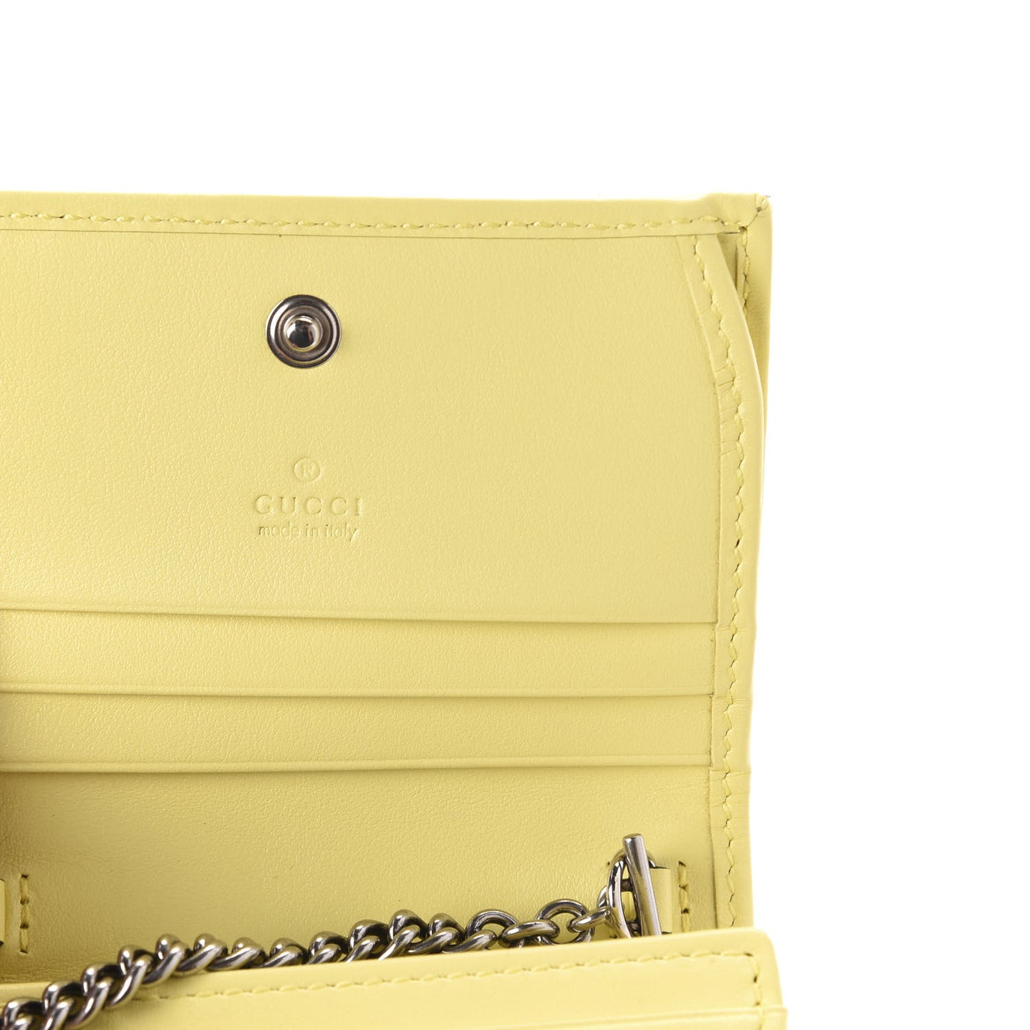 Calfskin Matelasse Mini GG Marmont Wallet On Chain Banana