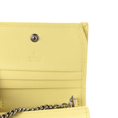 Gucci Calfskin Matelasse Mini GG Marmont Wallet On Chain Banana 6 of 12
