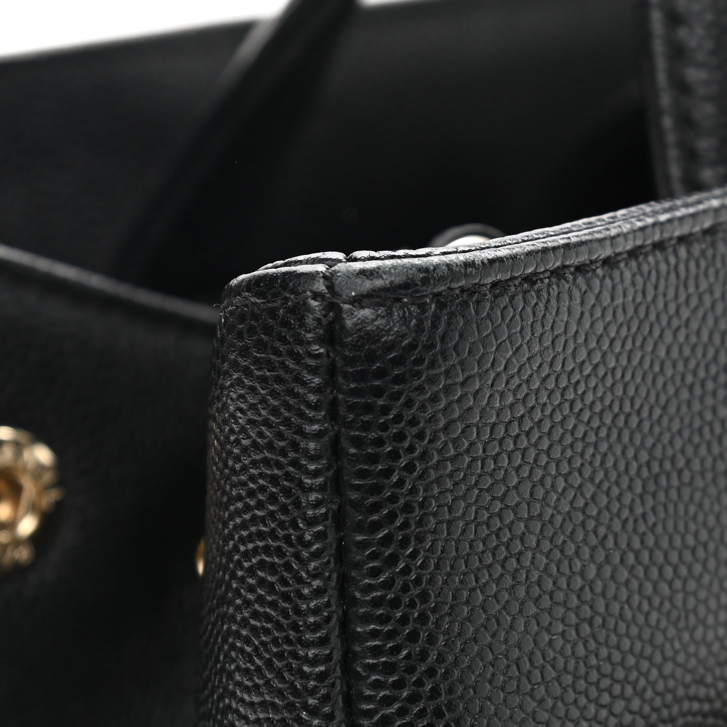 Caviar Quilted Small Business Affinity Shopping Bag Black