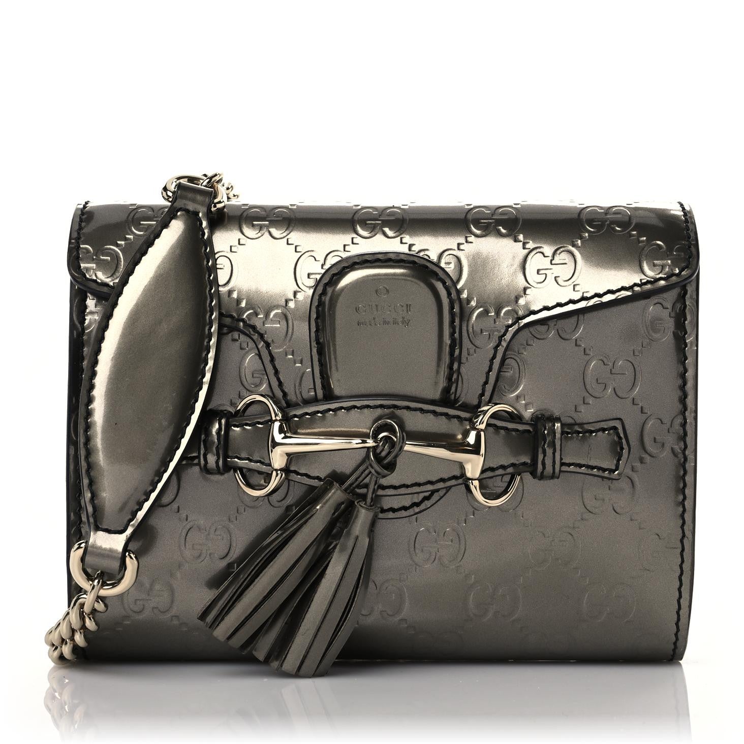 Gucci Shine Guccissima Mini Emily Chain Shoulder Bag Sasso 1 of 13