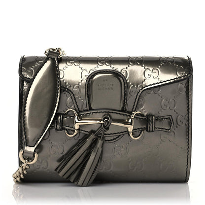 Gucci Shine Guccissima Mini Emily Chain Shoulder Bag Sasso 1 of 13