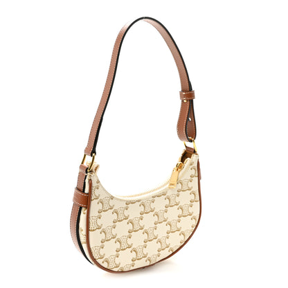 Celine Canvas Calfskin Mini Ava Triomphe Shoulder Bag White 3 of 11