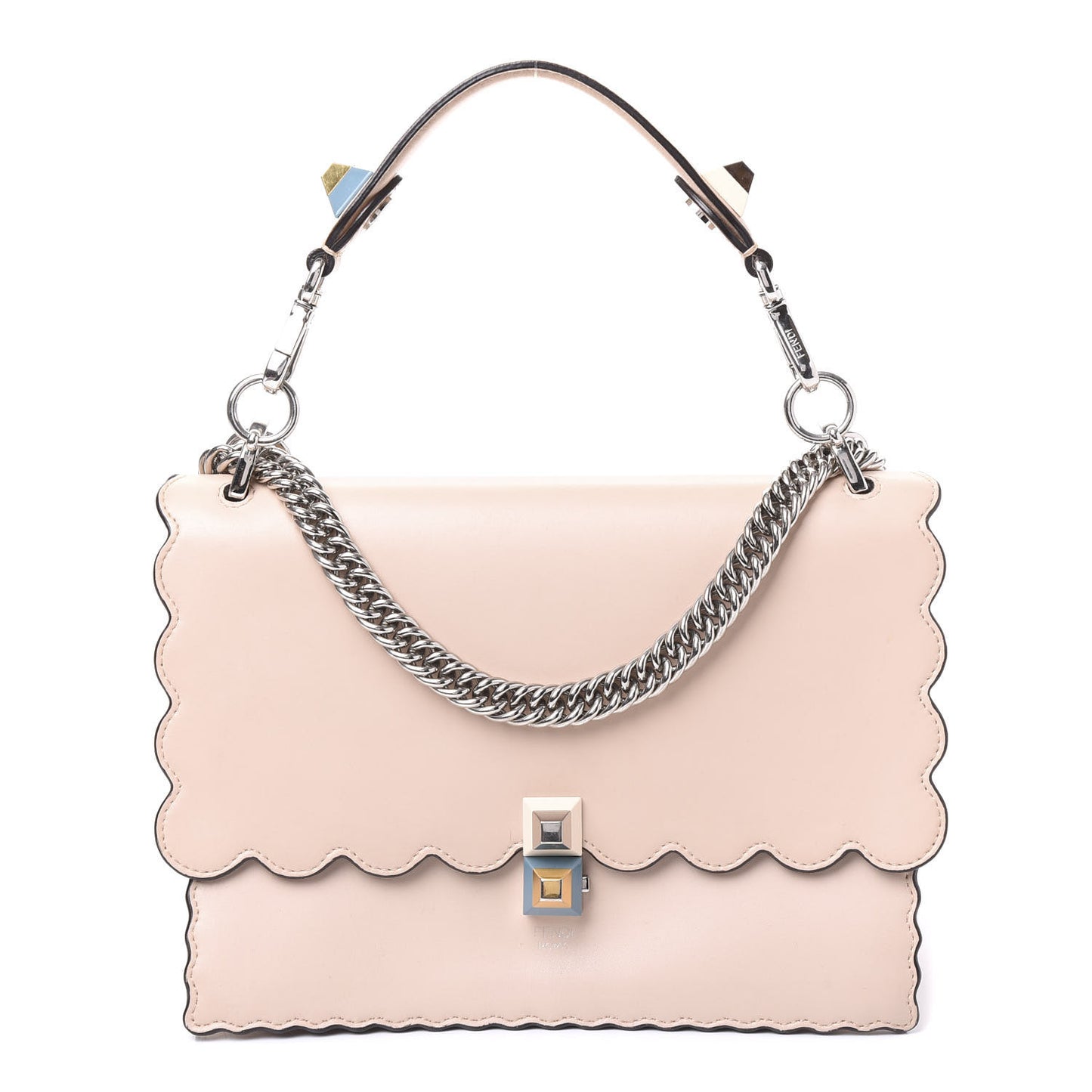 Vitello Liberty Scalloped Studded Kan I Shoulder Bag Plaster