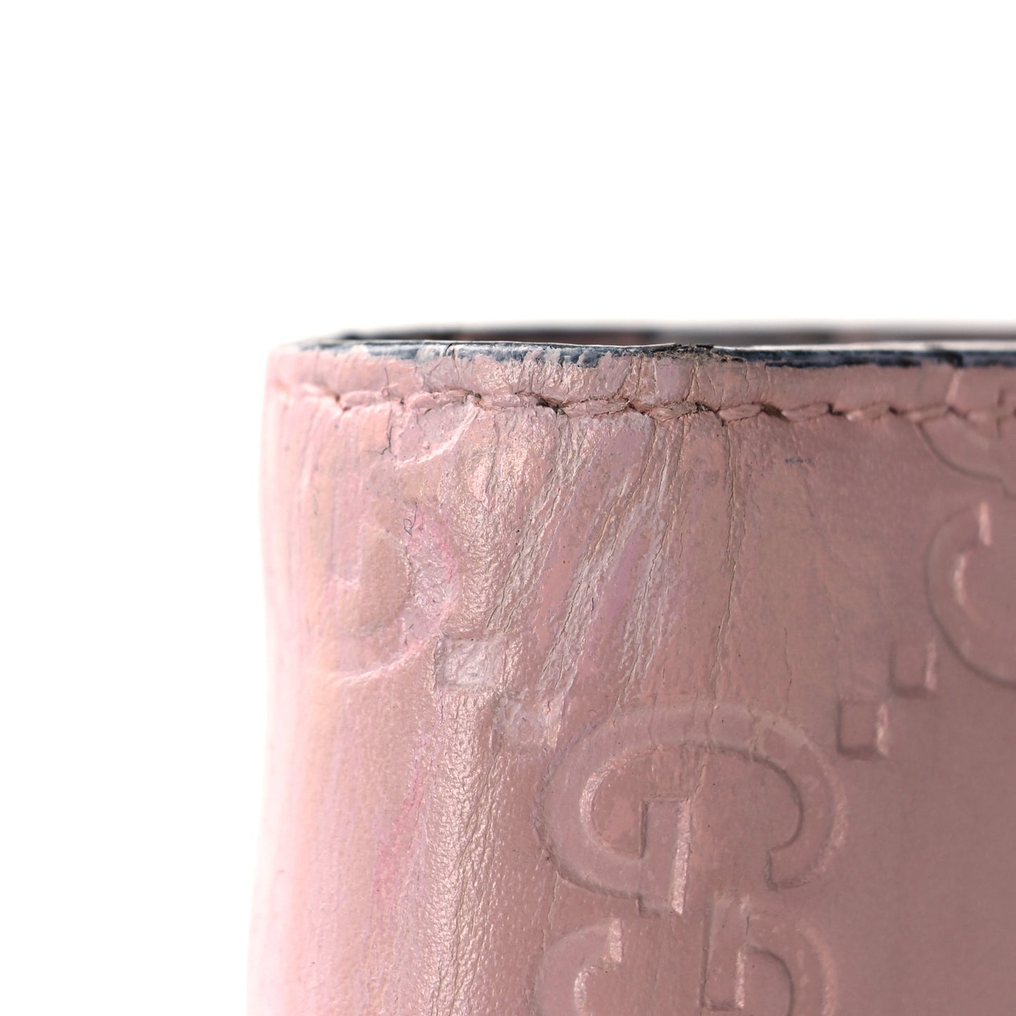 Guccissima Signature Crystal Cat Card Case Wallet Light Candy Pink