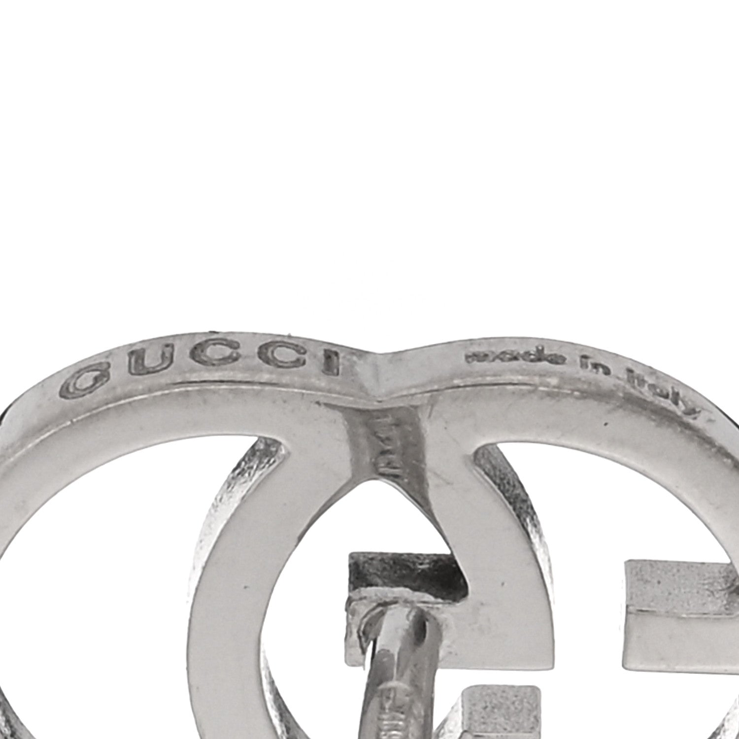 Gucci 18K White Gold GG Tissue Stud Earrings 3 of 5
