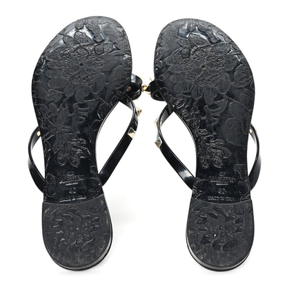 Valentino Garavani PVC Jelly Rockstud Bow Thong Sandals 40 Black 6 of 8