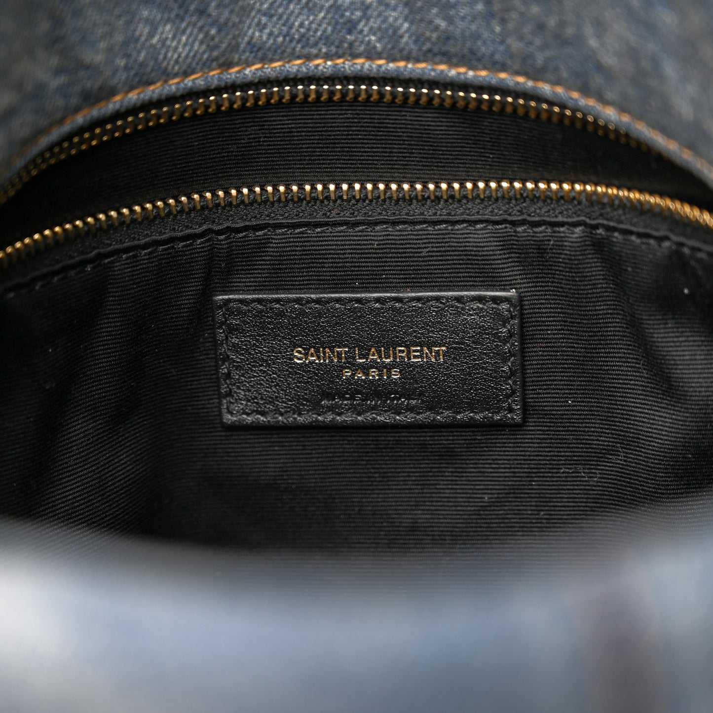 Denim Quilted Medium Loulou Puffer Monogram Chain Satchel Blue Cinnamon