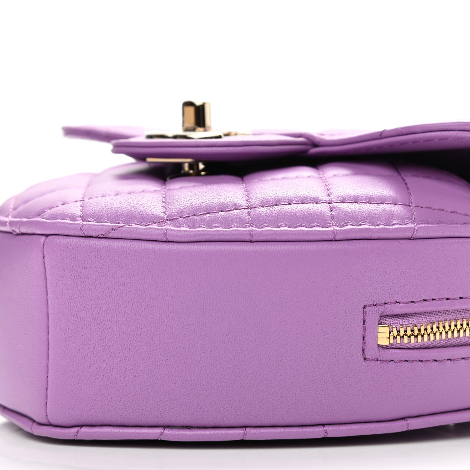 Chanel Lambskin Quilted CC In Love Heart Bag Purple 10 of 11