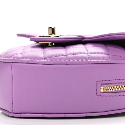 Chanel Lambskin Quilted CC In Love Heart Bag Purple 10 of 11
