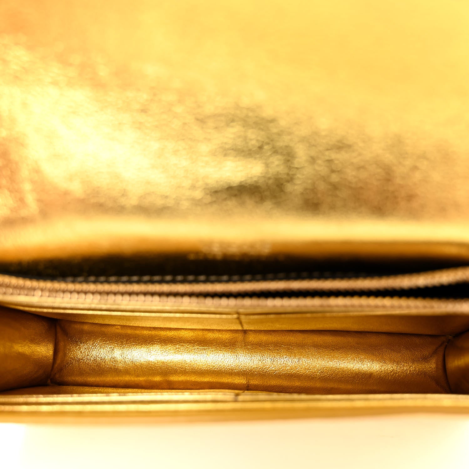 Versace Metallic Crocodile Embossed Calfskin Greca Goddess Wallet On Chain Gold 5 of 10
