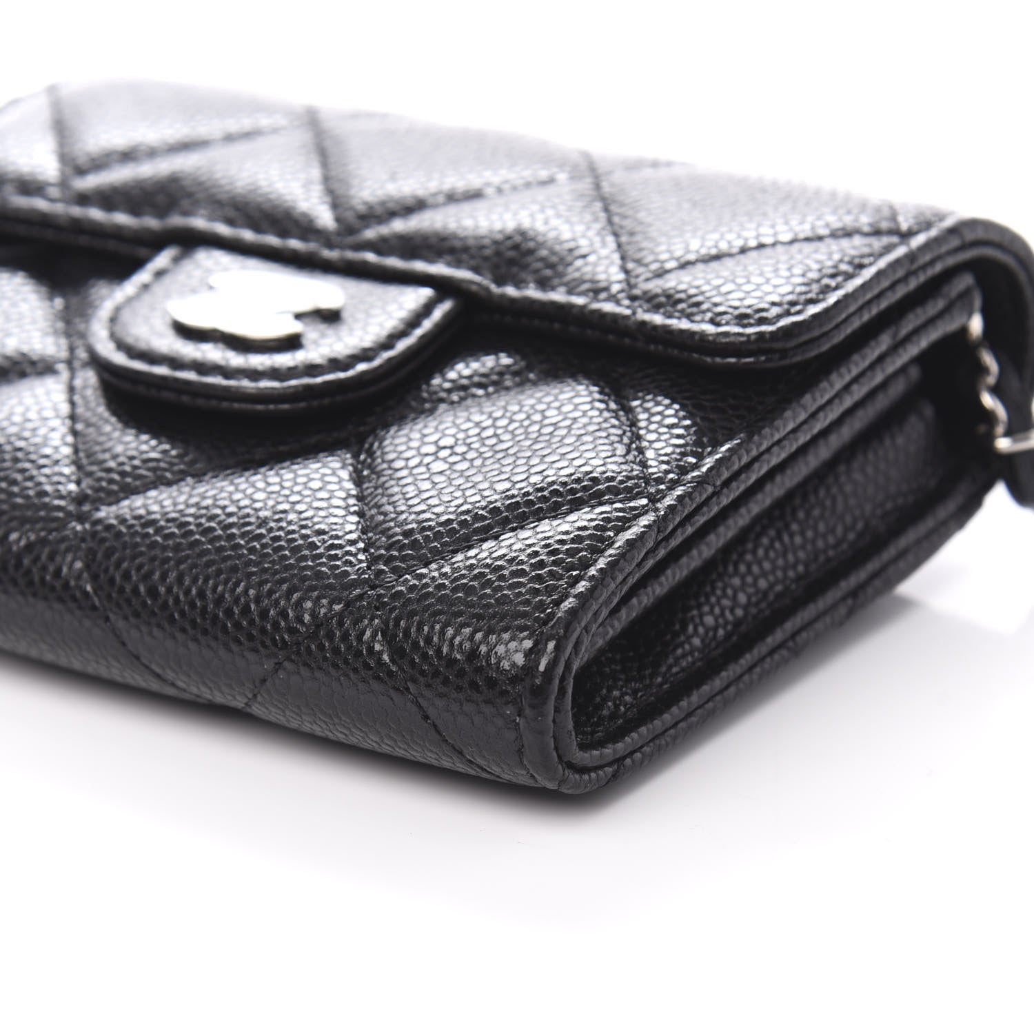 Chanel Caviar Quilted Flap Card Holder On Chain Black 10 of 11