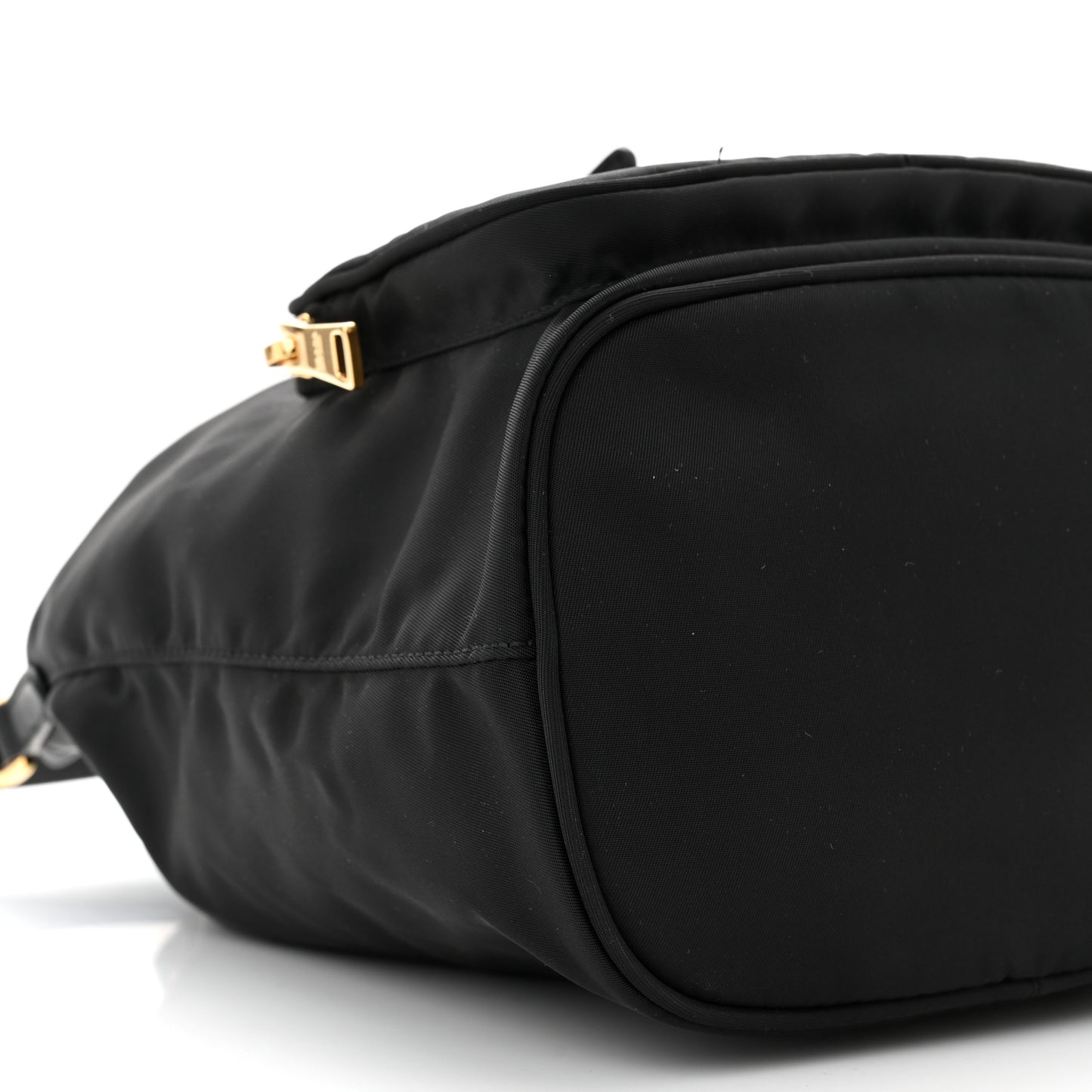 Saffiano Tessuto Nylon Mini Bucket Crossbody Bag Black