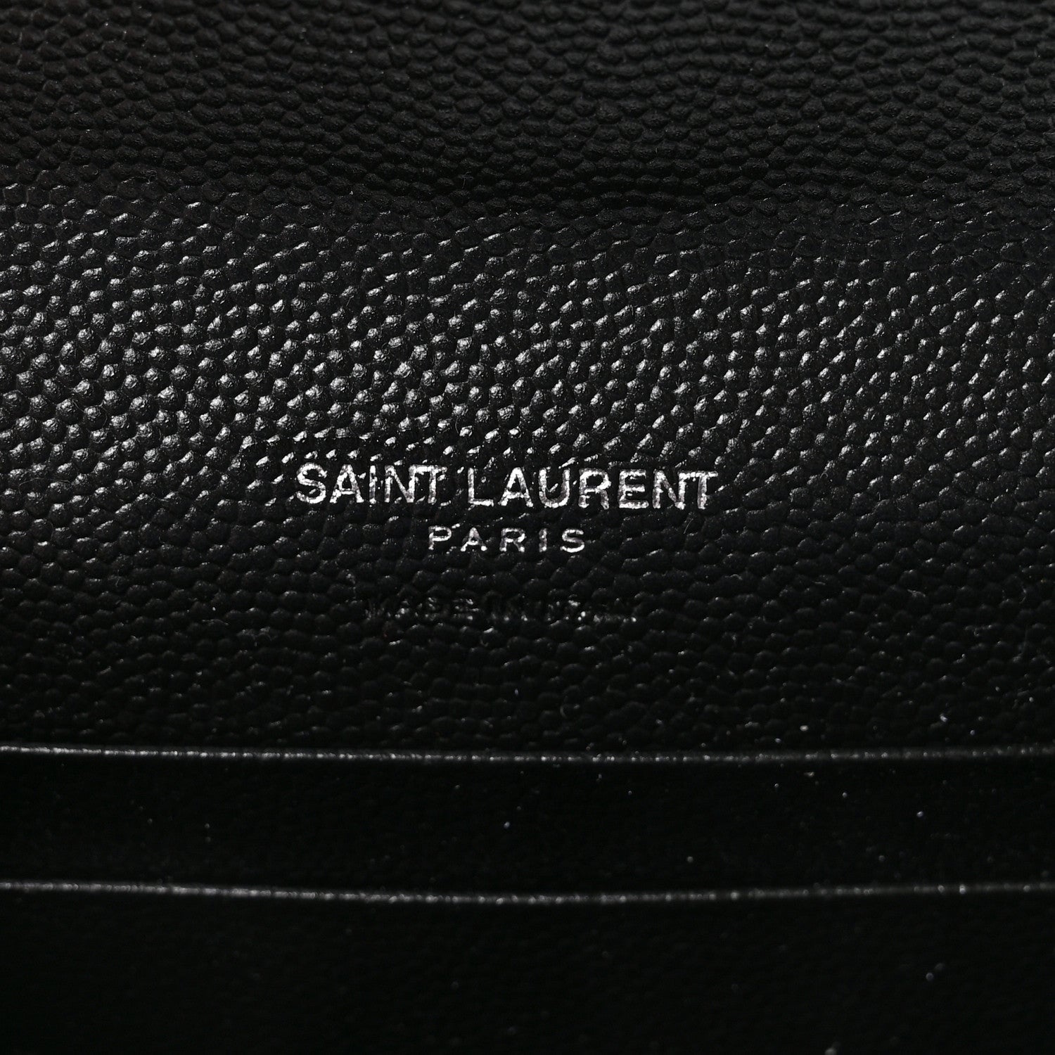 Saint Laurent Grain De Poudre Matelasse Chevron Small Monogram Envelope Wallet Black 6 of 7
