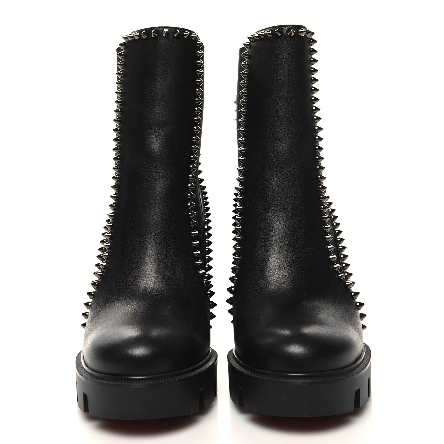 Christian Louboutin Nappa Out Line Spike Lug 100 Boots 37 Black 2 of 7