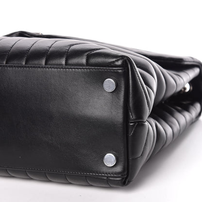 Saint Laurent Calfskin Y Quilted Monogram Large Loulou Chain Satchel Black 6 of 10