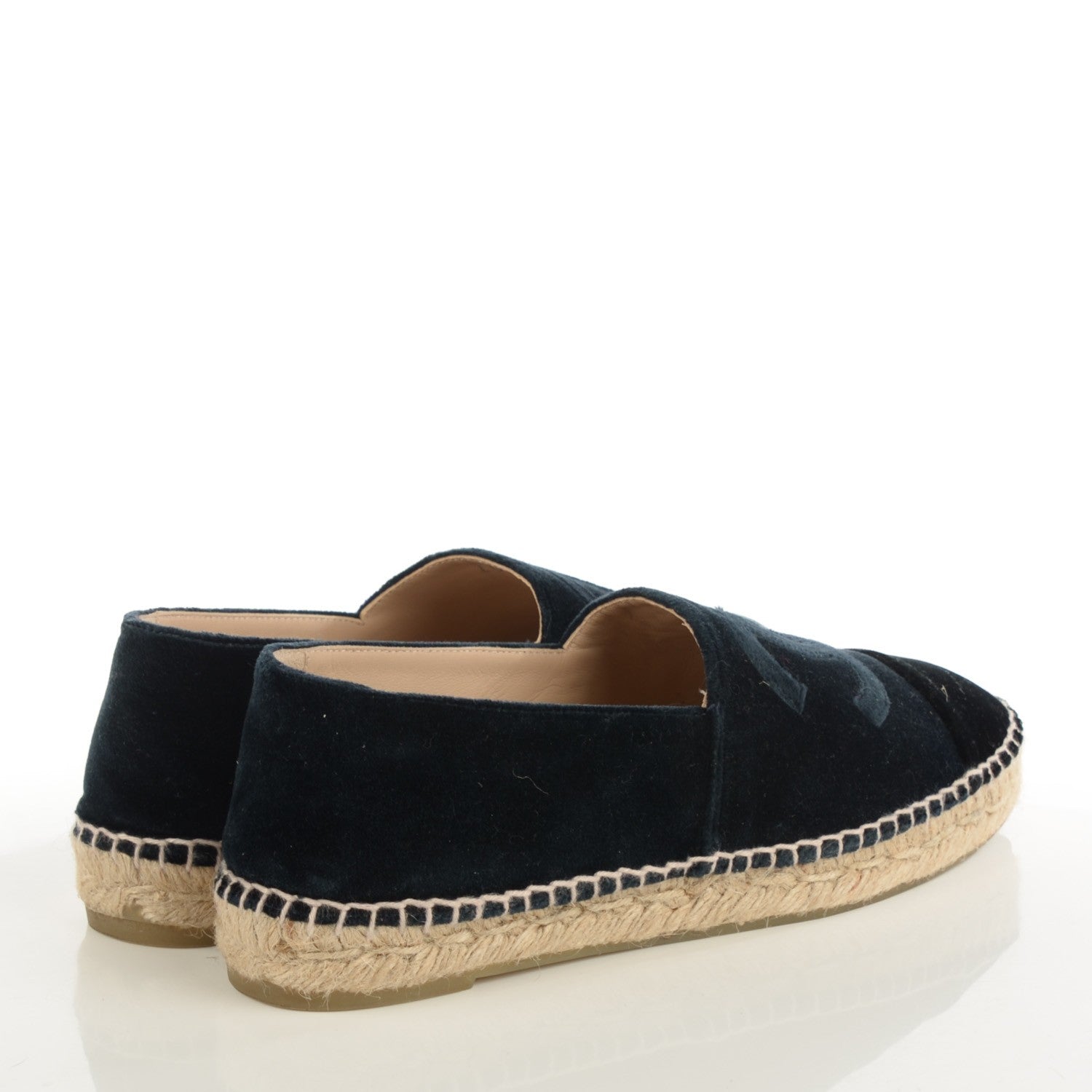 Chanel Velvet CC Espadrilles 39 Navy Black 7 of 17