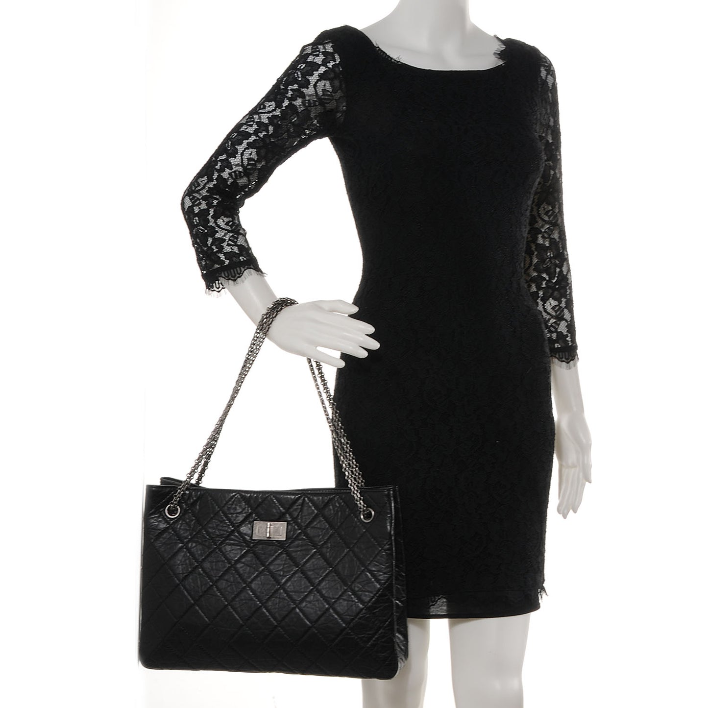 Aged Calfskin Reissue 2.55 Tote Black