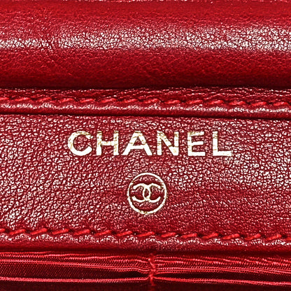 Chanel Patent Timeless CC Wallet On Chain WOC Red 6 of 12