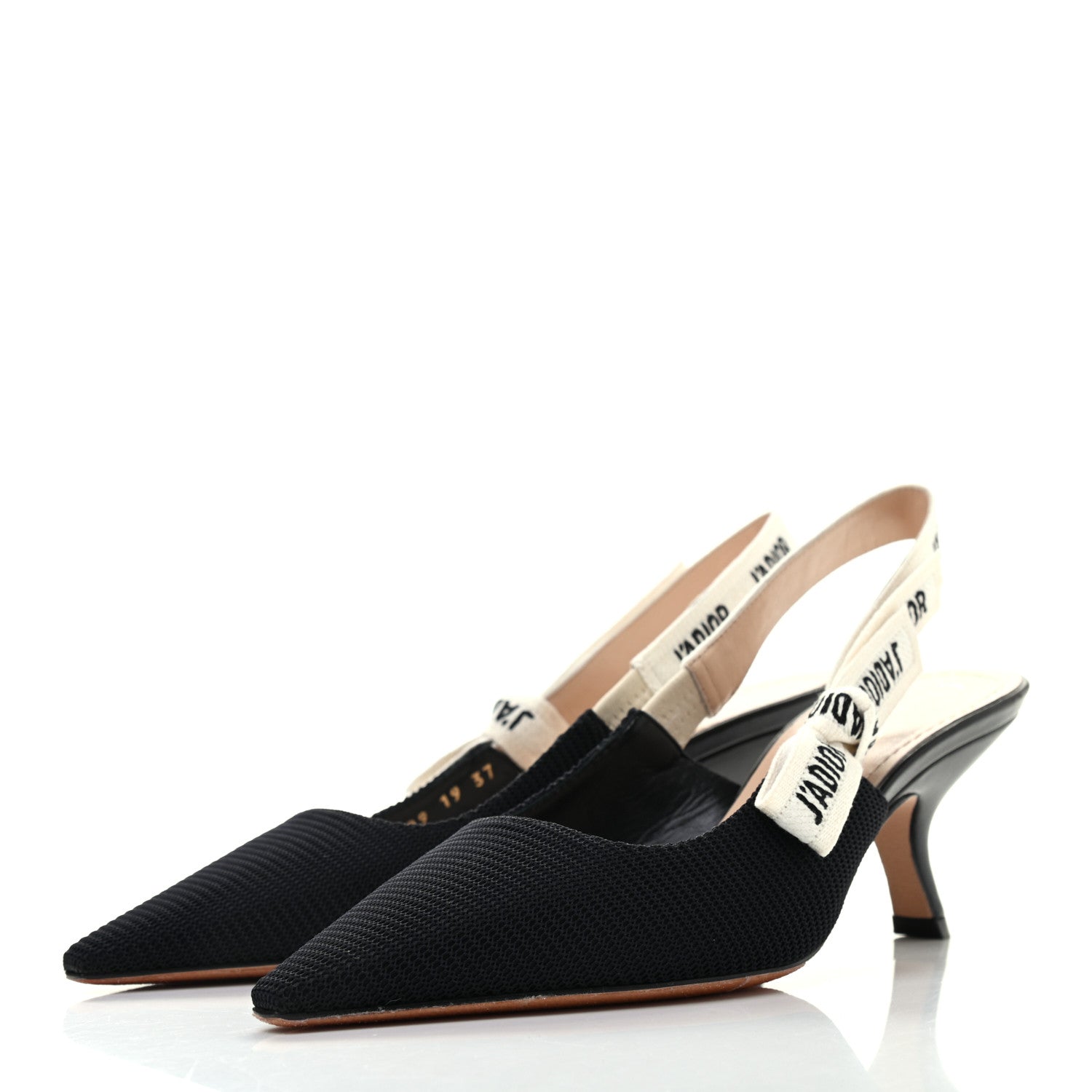 Christian Dior Technical Canvas Ribbon J Adior Slingback 65mm Pumps 37 Black 3 of 8