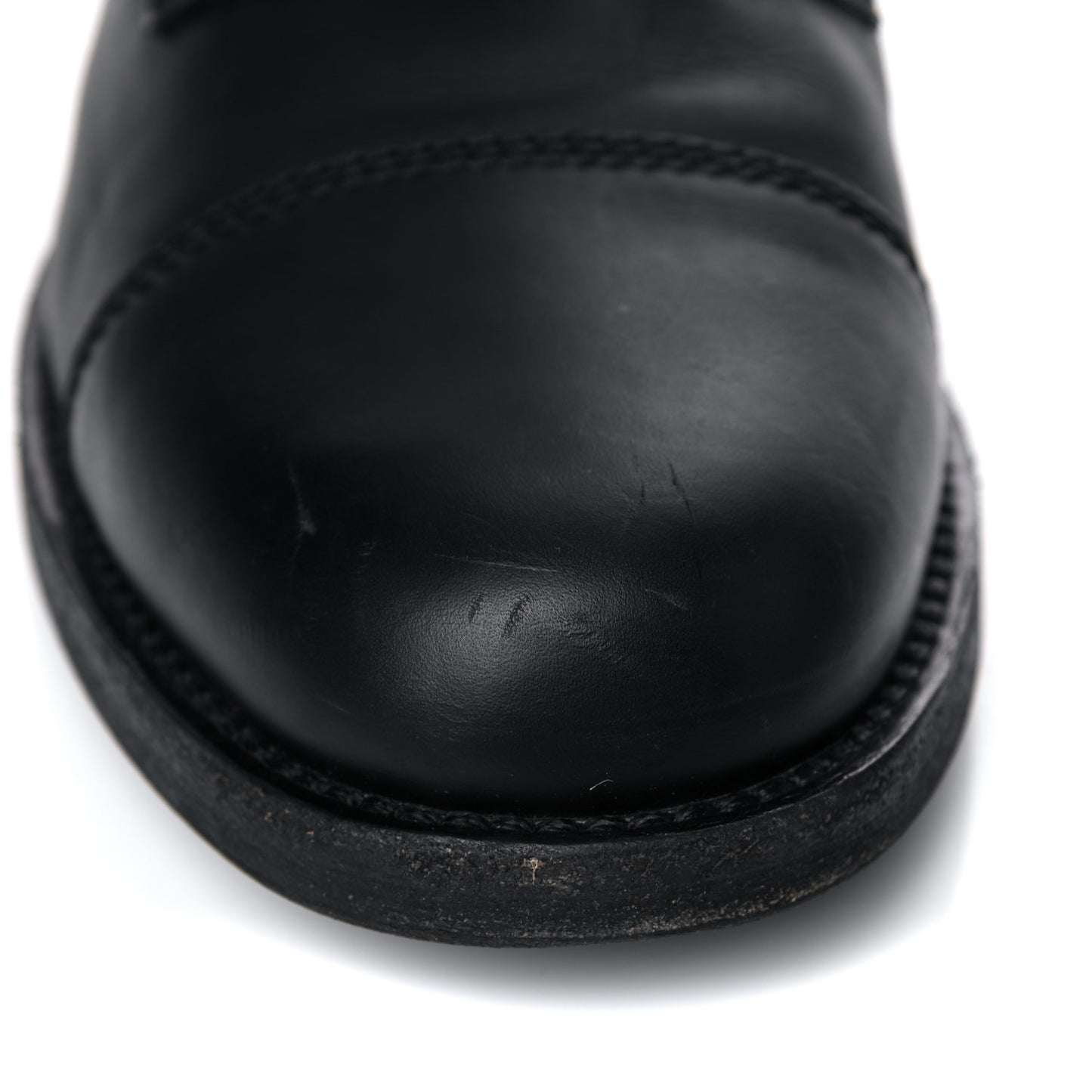 Calfskin Quilted Lace Up Combat Boots 40.5 Black