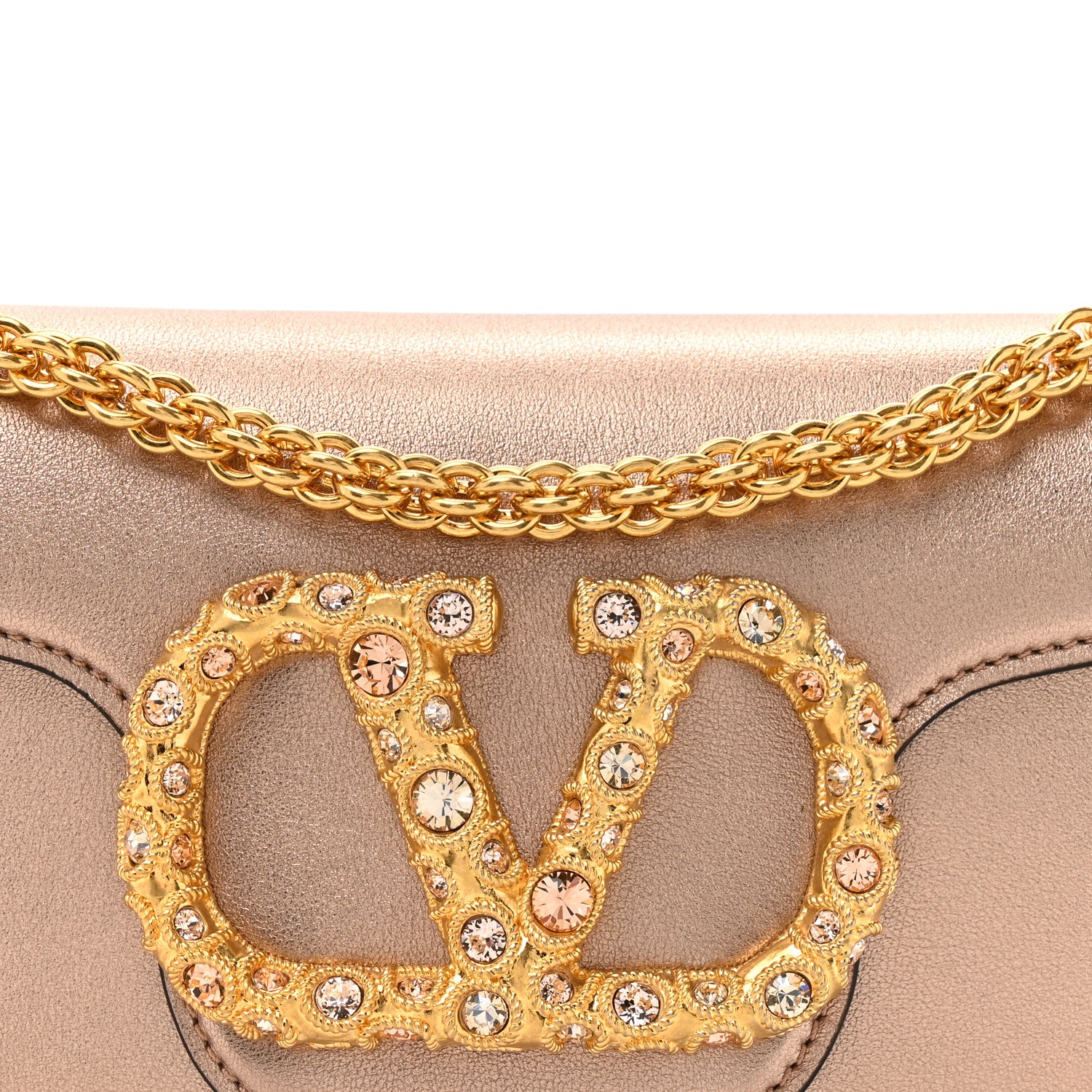 Valentino Garavani Laminated Calfskin Jewels Vlogo Small Loco Shoulder Bag Rose Cannelle 7 of 10