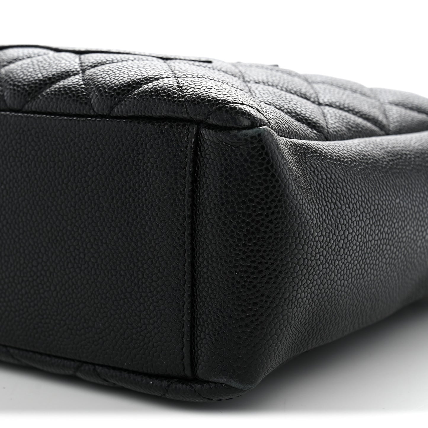 Caviar Quilted Petit Shopping Tote PST Black